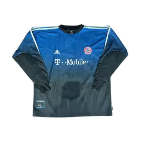 2002-03 Blue   Black Adidas Bayern Munich Khan Tee - XXL
