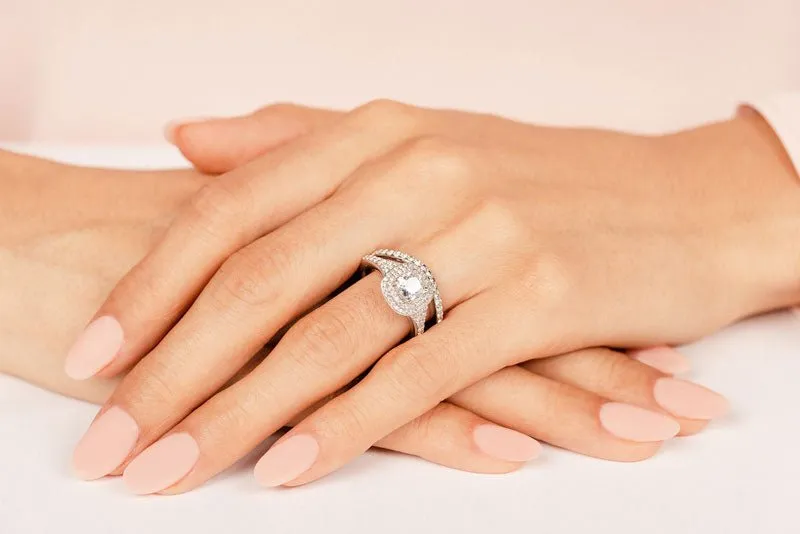Andrea Love Cushion Cut Lab-Grown Diamond Bridal Set with 1.44 ct. (0.50 ct. center diamond)