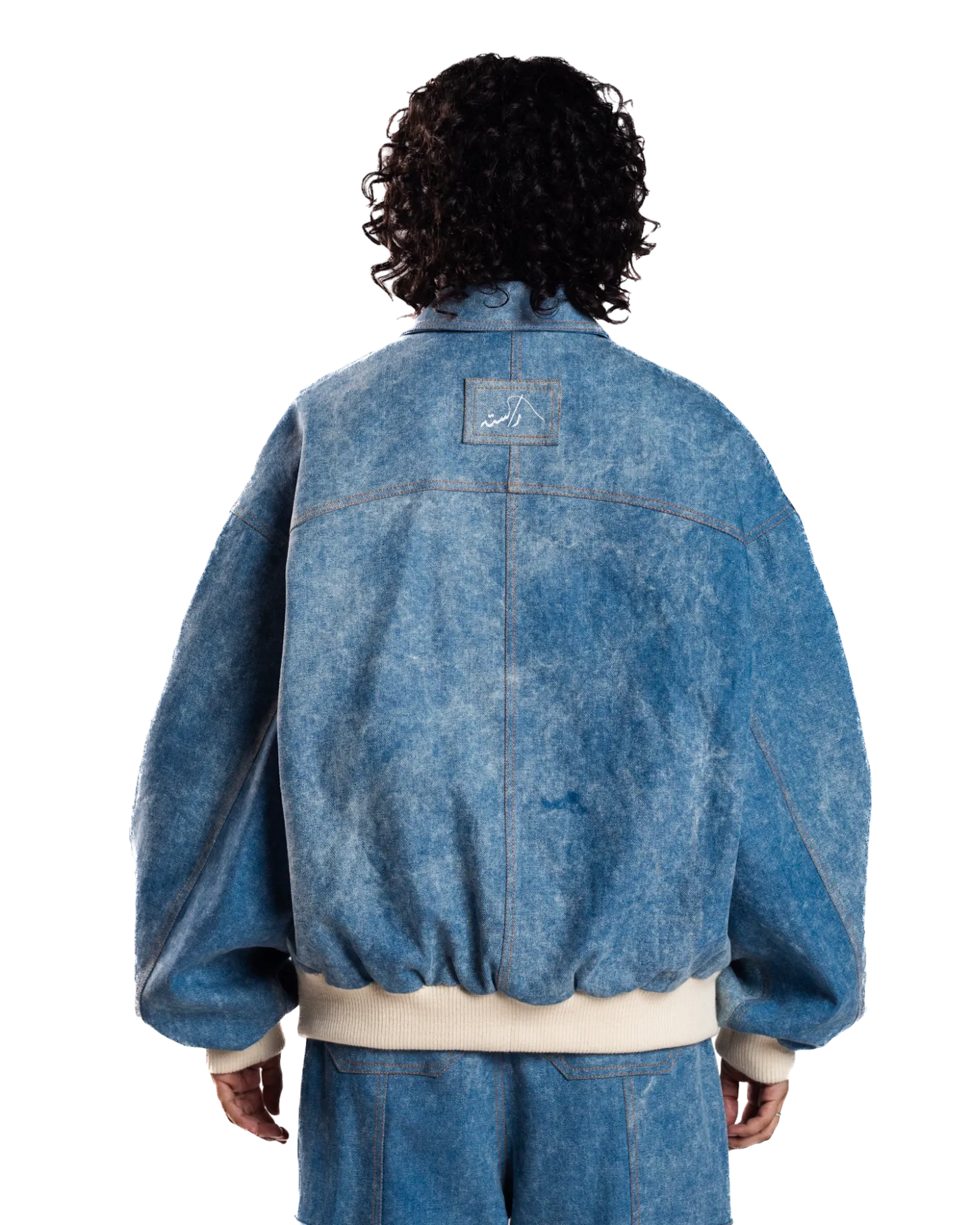 BLUE DENIM BOMBER JACKET