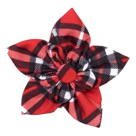 Collar Flower | Bias Plaid Red