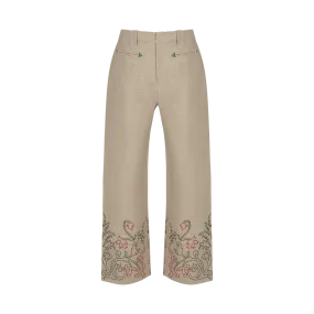 Embroidered Trumpetflower Pants