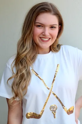 Gold Sequin Golf Tee