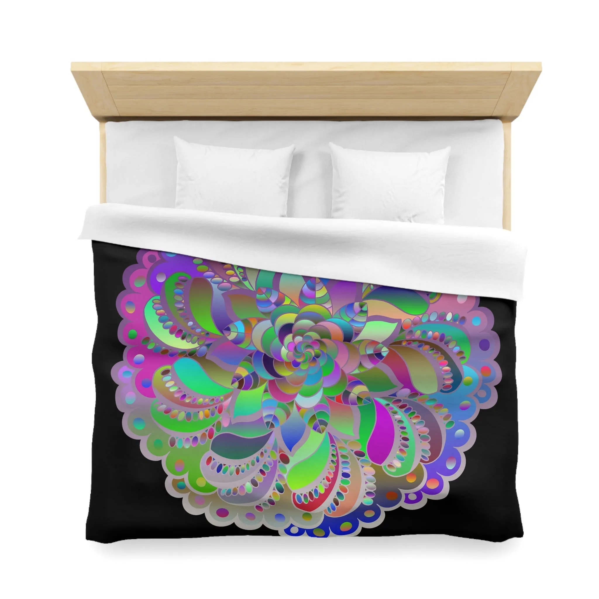 Handmade Mandala Art Microfiber Duvet Cover - Colorful Design