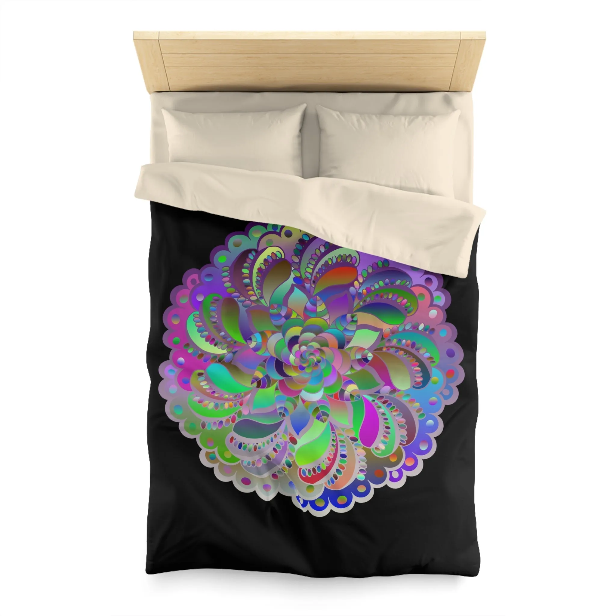 Handmade Mandala Art Microfiber Duvet Cover - Colorful Design