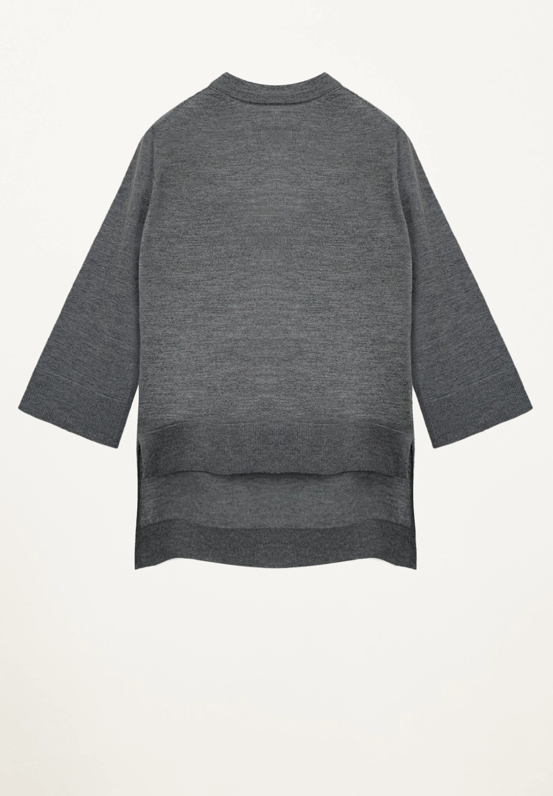 Mia Cashmere Hi Lo Tee in Charcoal