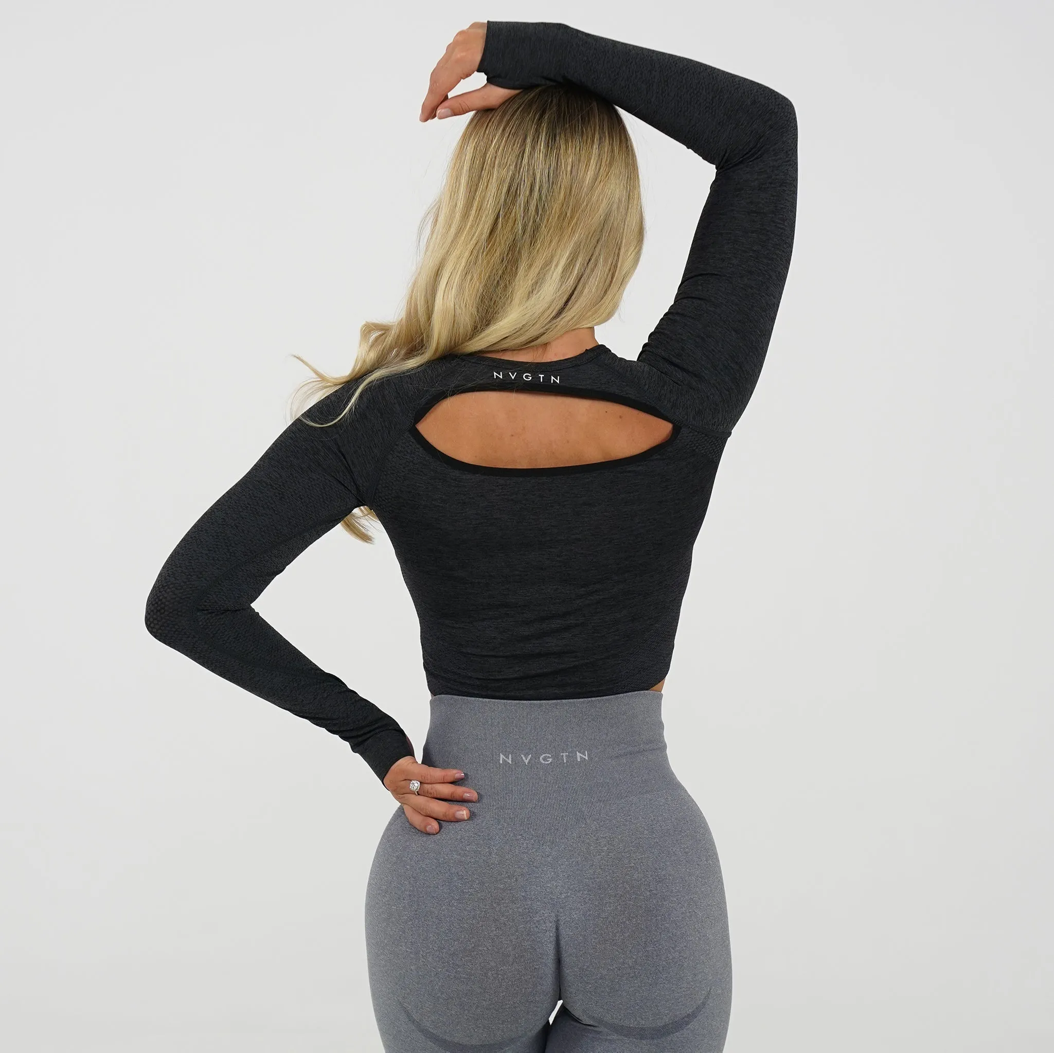 Midnight Glimpse Long-Sleeve Crop