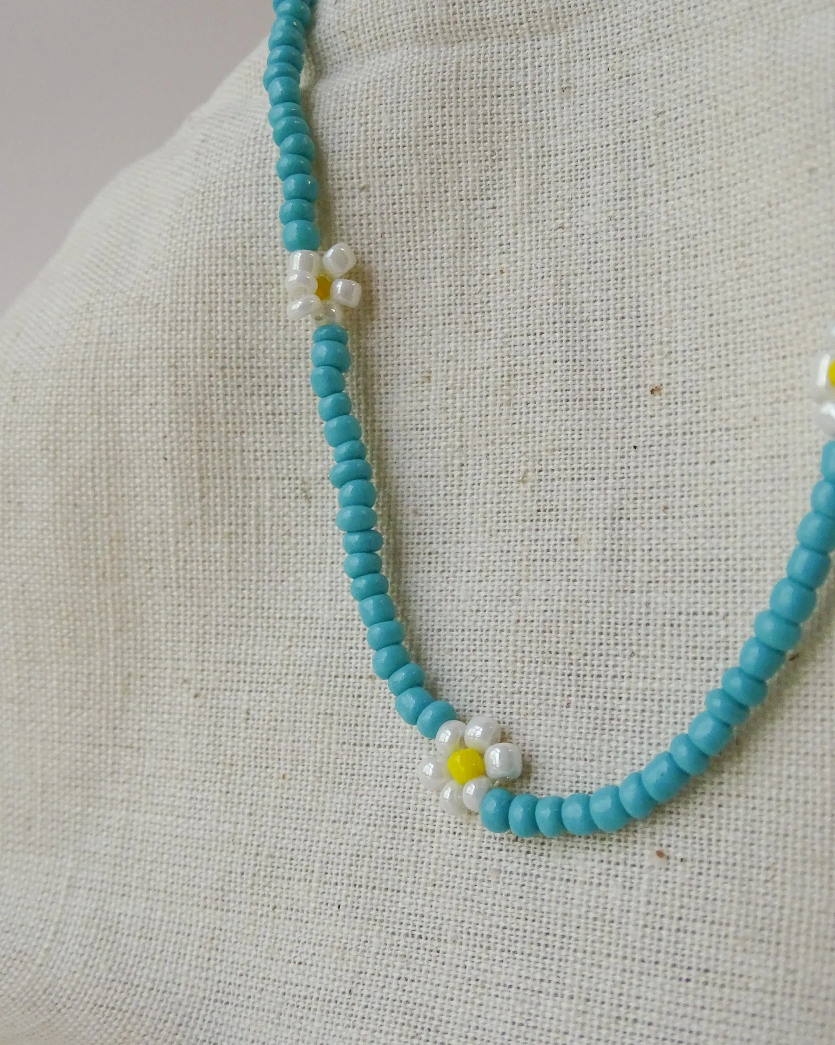 Necklace Flower Spring Blue White
