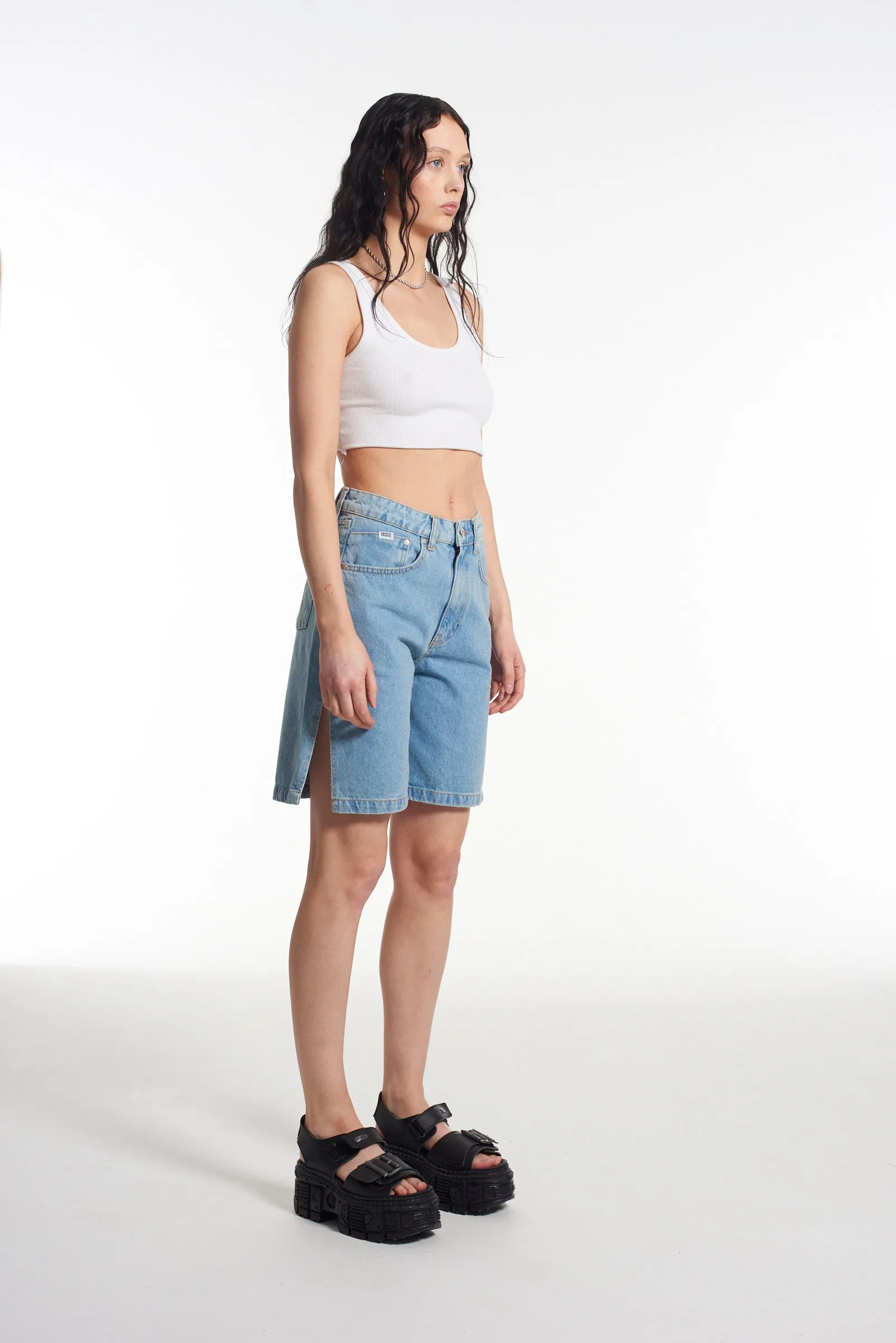 Side Split Short - Blue