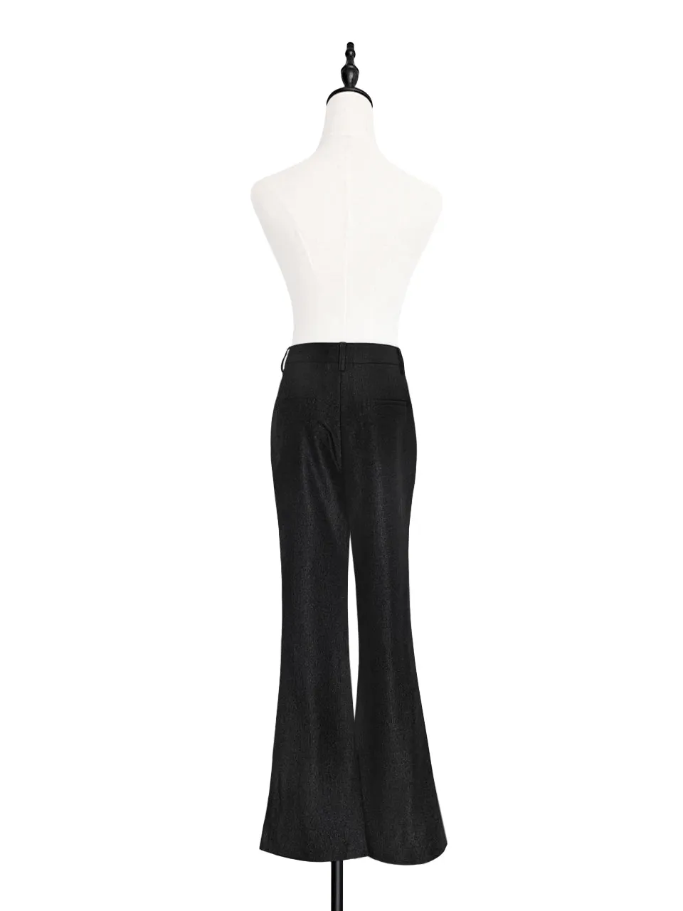 Sparkie Black Flare Leg Stretch Cotton Blend Pants