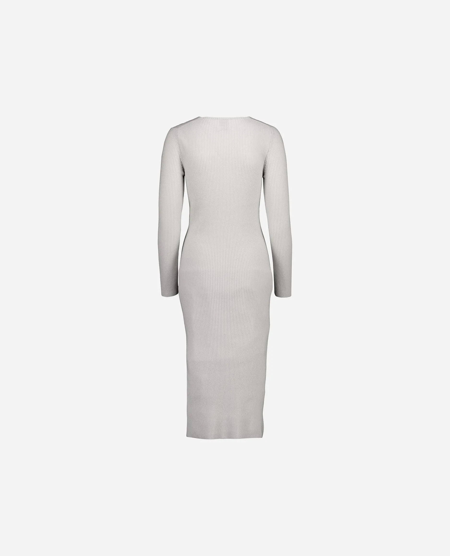 V-Kleid aus Cashmere-Mischung in Grau