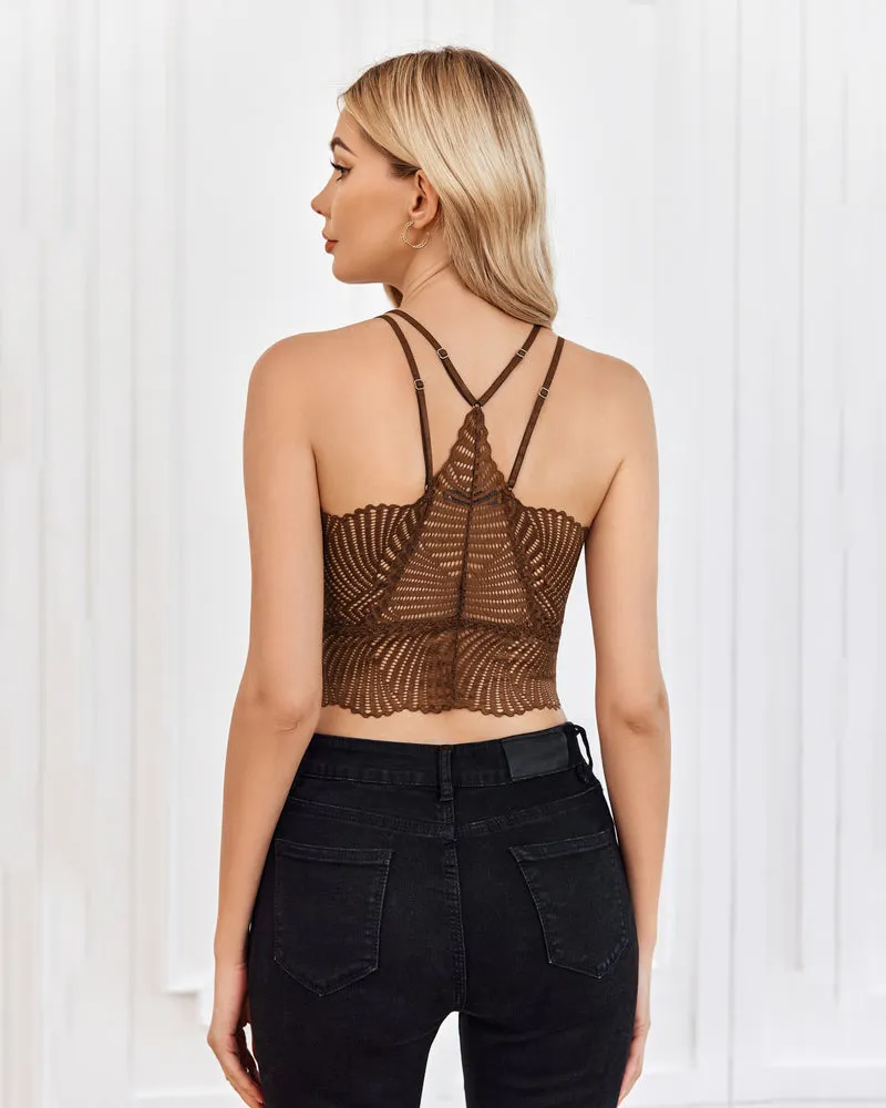 V Neck Racerback Adjustable Strap Crop Top