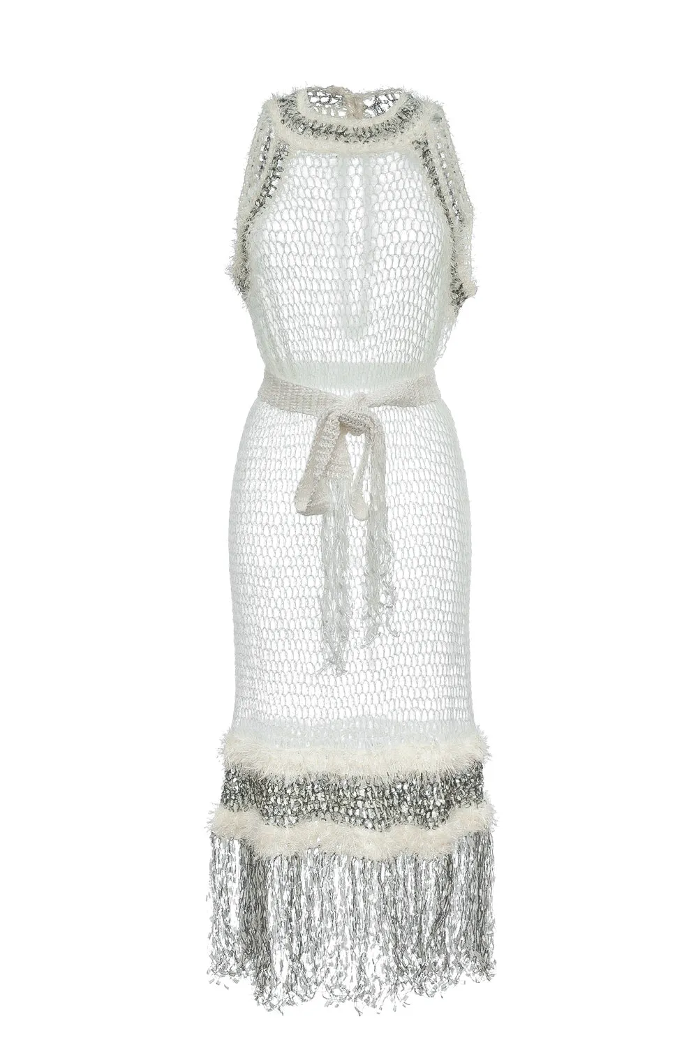 White Rose Handmade Knit Dress
